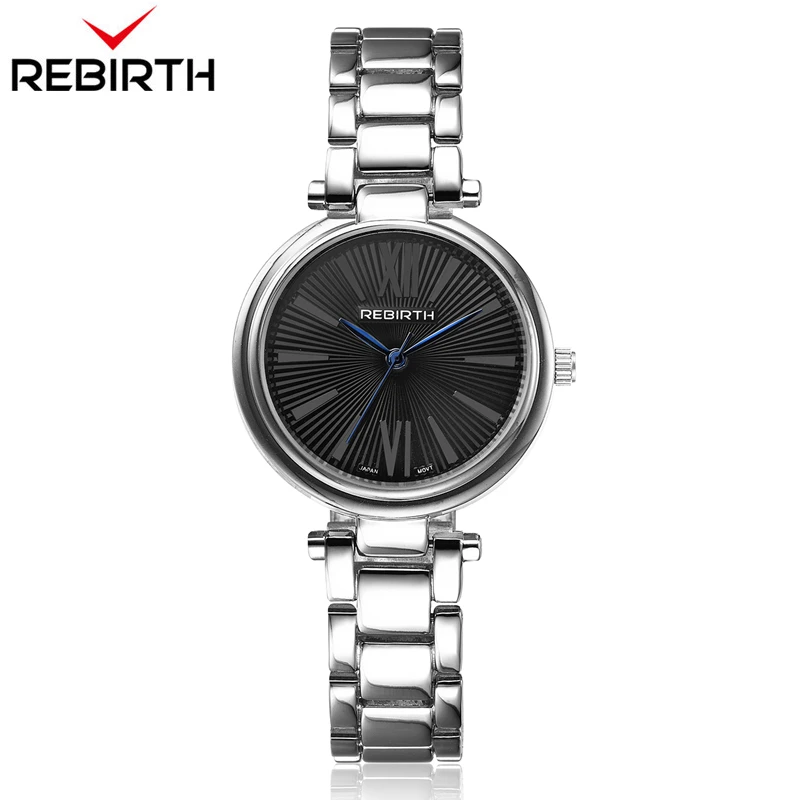 

REBIRTH Quartz Women Watches Stainless Steel Bracelet Elegant Lady Wristwatch Relogio Masculino Relojes Para Mujer Watch Box