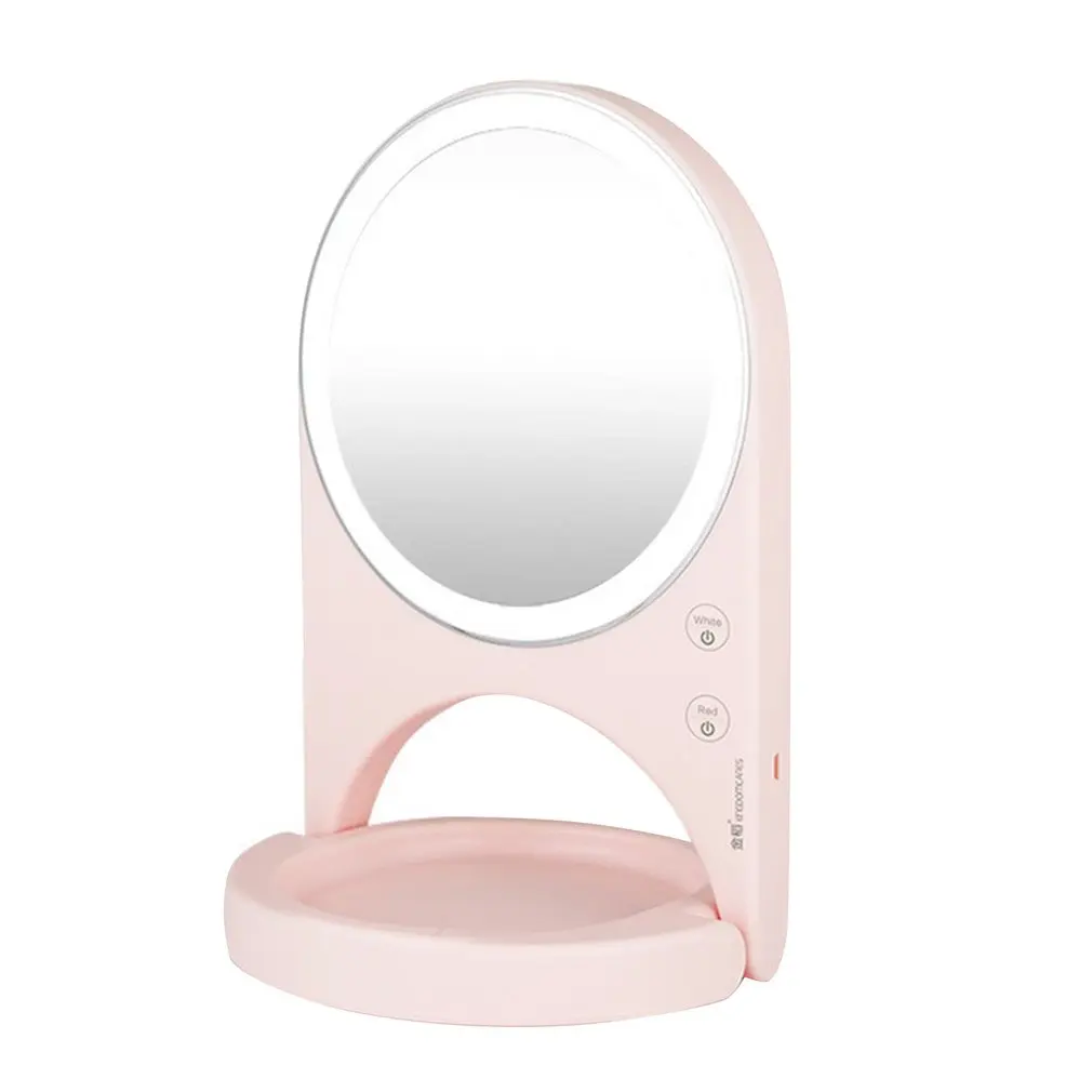 

High Quality HD LED Light USB Charging Desktop Beauty Mirror Led Light Rechargeable Multi-purpose Makeup Mirror