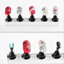 6 шт. наконечников для ногтей Дисплей Стенд Магнитный застрявший кристалл держатель для накладных ногтей советы(серебро 5 держателей+ 1 магнит акриловая основа