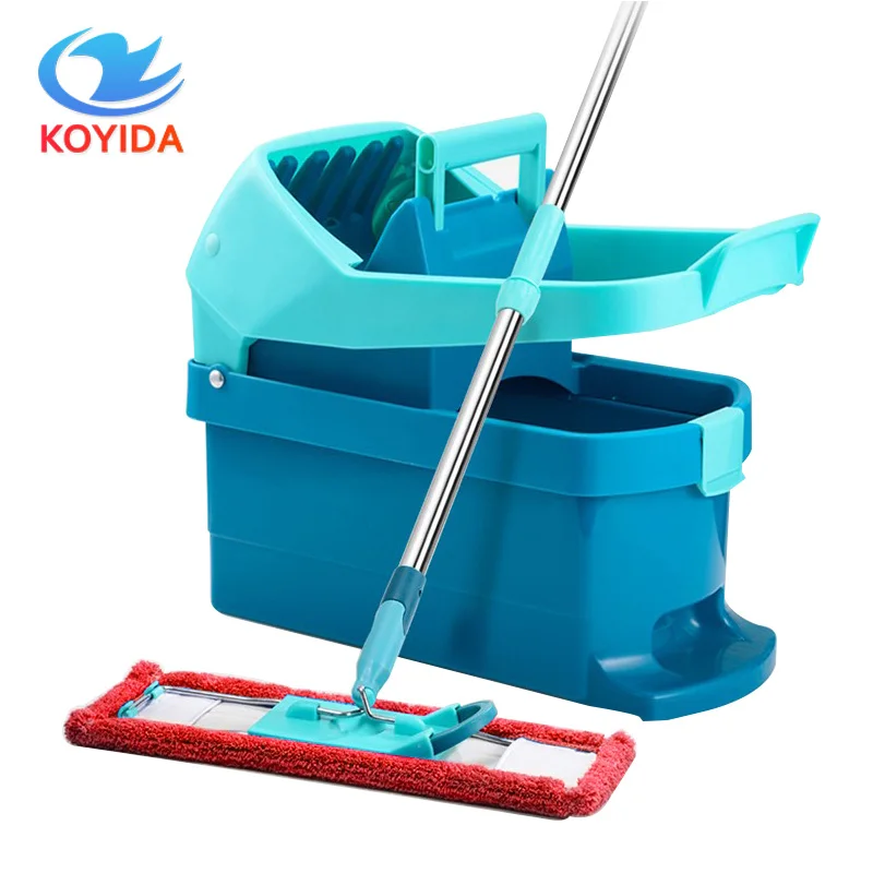 Free hand Washing Mop Bucket Sets with Microfiber mop head flat