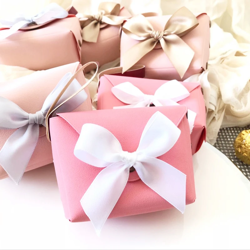 

10pcs/lot Creative candy box Wedding Favor Box PU Pink Wallet Mini Gift Box baby shower boxes for party favors Event Supplies