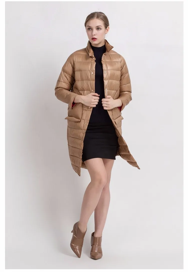 Новинка, женский ультра-светильник, куртка на утином пуху размера плюс, осенне-зимнее длинное пуховое пальто, chaquetas camperas mujer abrigo