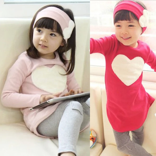 

Hot Kids Girls Heart Long Sleeve T-shirt+Leggings+Headband Clothes Outfit 3 Pcs Clothes Set Hot!