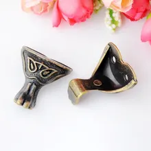 8 шт. Античная бронзовая бижутерия, Подарочная коробка, деревянный чехол, декоративная ножка, угловая защита 29x25 мм, J2967