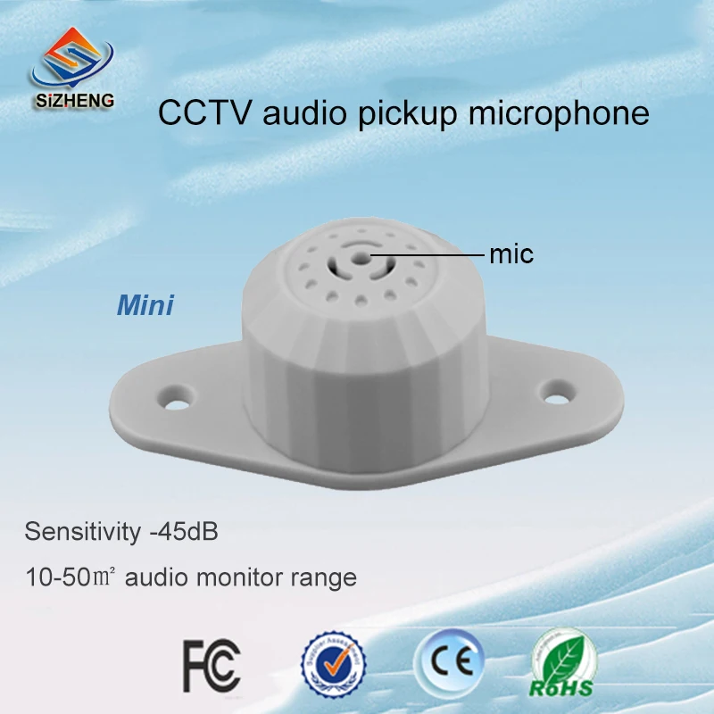 

Free shipping Mini CCTV microphone audio sound monitor for cctv camera