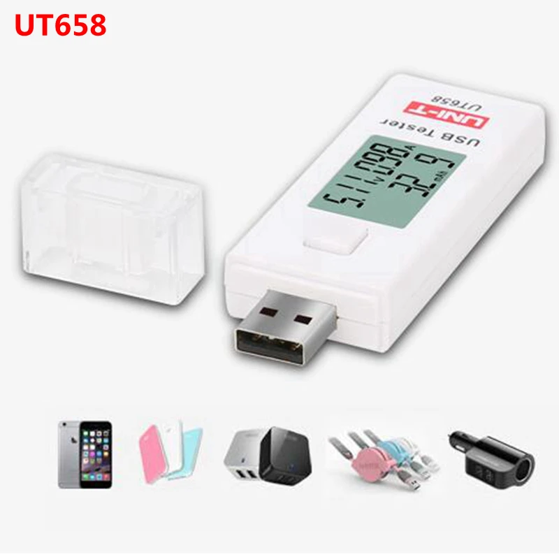 

UNI-T UT658 UT658B USB Tester Phone Computer Charging Voltage Current Energy Monitor LCD Backlight