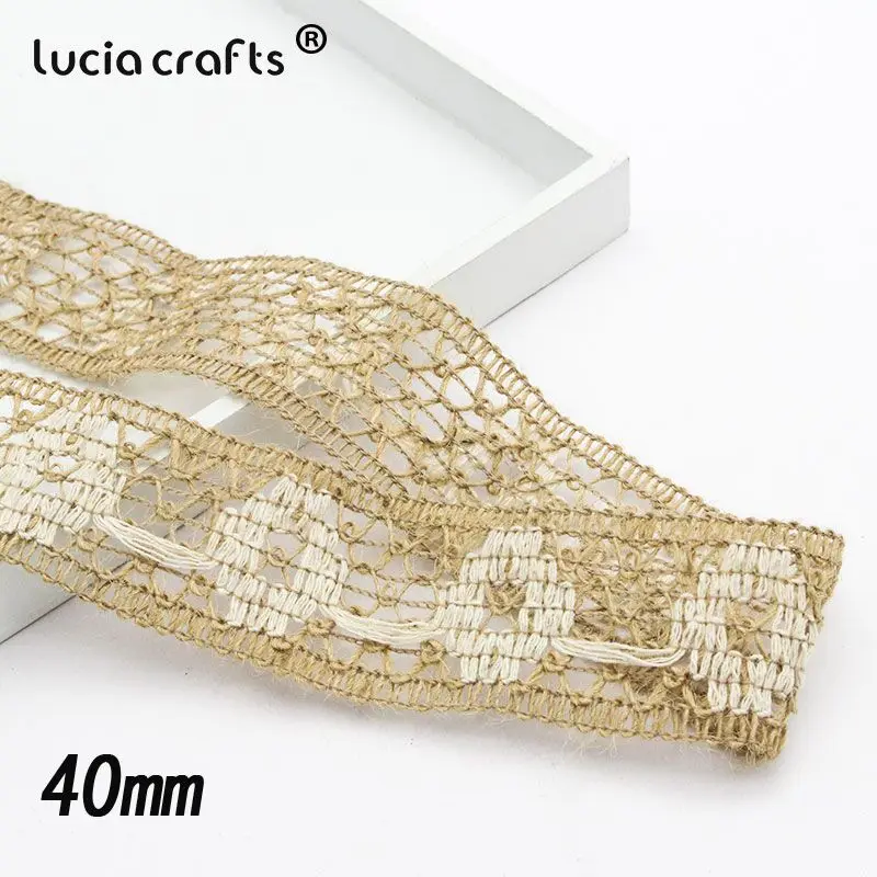 Style 9 40mm 2 ярда натуральный цвет Мешковина Hessian лента пеньковая кружевная отделка джут DIY винтажная Свадебная вечеринка Праздничная упаковка украшения принадлежности V0704 - Цвет: Style 9 40mm