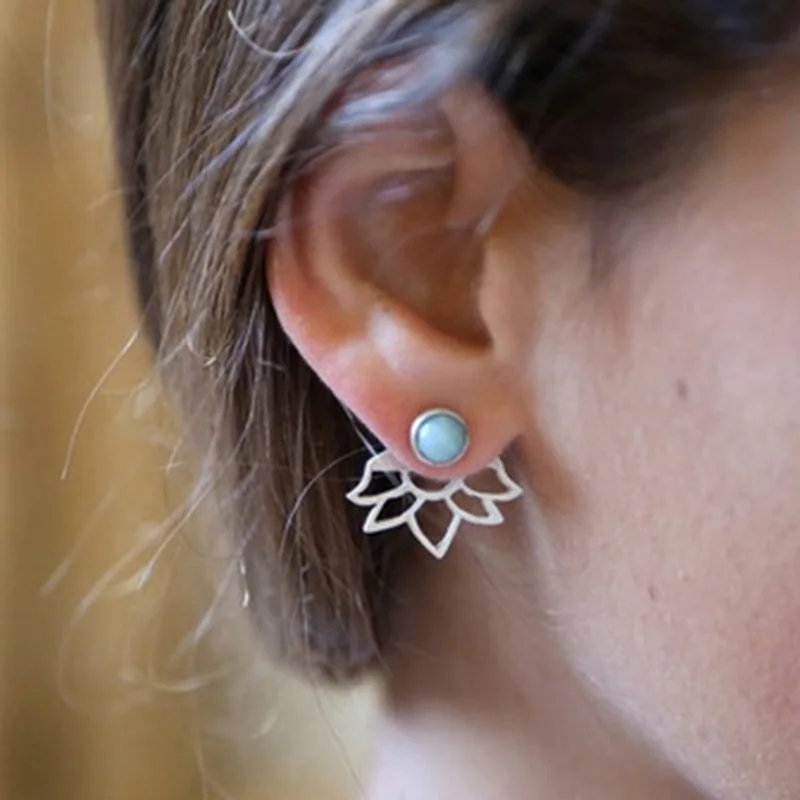 

Fashion Marble Design Hollow Flower Korean Stud Earrings For Women Girl's Ear Jewelry 2017 New Earing Brincos Jewellery XE121