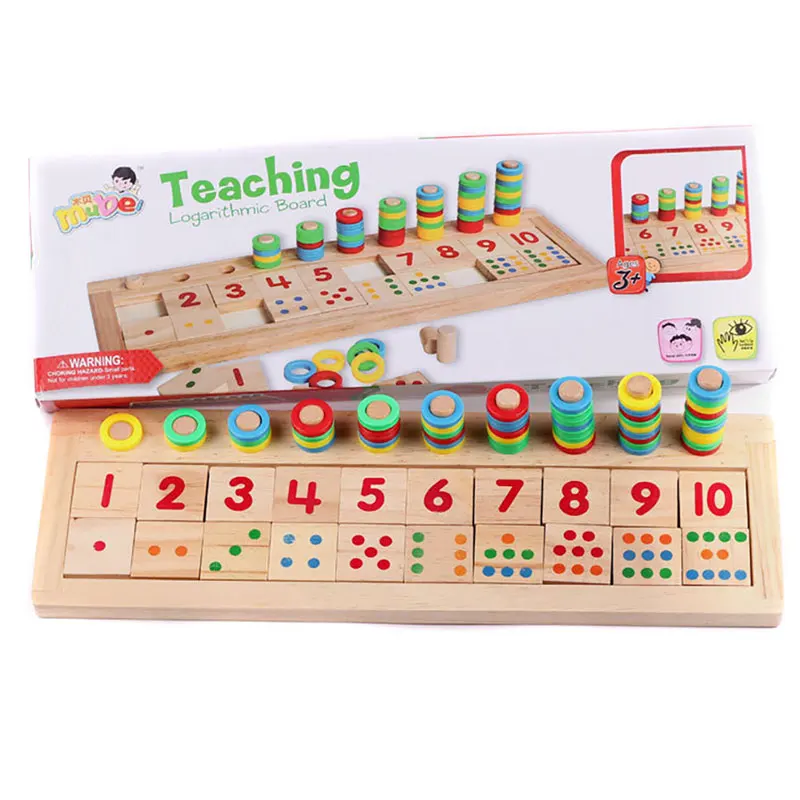 

Children Toy Montessori Educational Wooden Toy Logarithmic Digital Mini Wood Board Sensory Math Toys Juguetes Montesori Toy0052