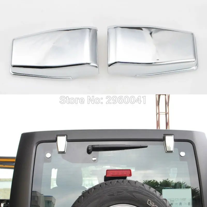 2pcs Chrome ABS Liftgate Rear Door Window Glass Hinge Covers Exterior