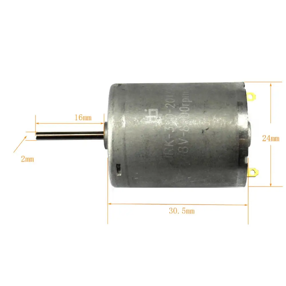 

4 pcs Long Output Shaft Model 370 DC Motor 6V-8V 2400-8000rpm Large Torqe Micro DC Motor for DIY Electric Car Vehicle Models