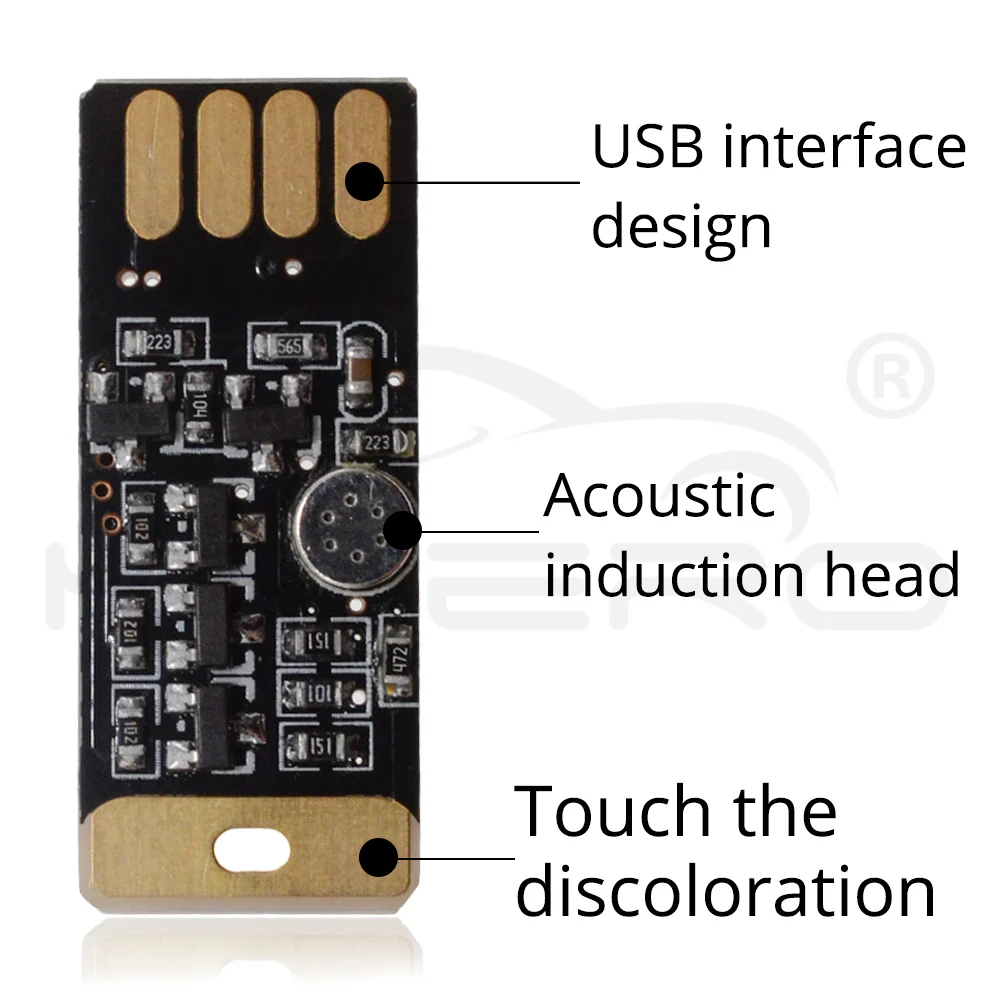 Автомобильный USB светодиодный DC 5 в музыкальный светильник с регулируемой яркостью, декоративная лампа, освещение, портативное подключение и воспроизведение, RGB Голосовая активация