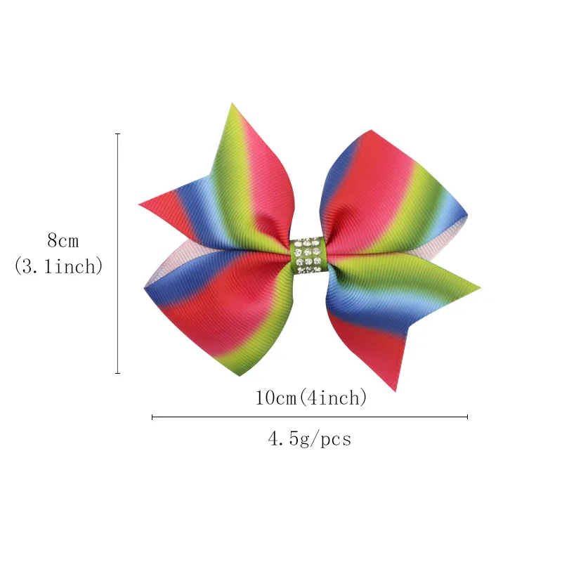 6pcslot 4'' Inch Baby Girls Hair Bows With Clips Grosgrains Ribbon Hairpins For Girls Stripe Knot  Bow Baby Hair Accessories  (4)