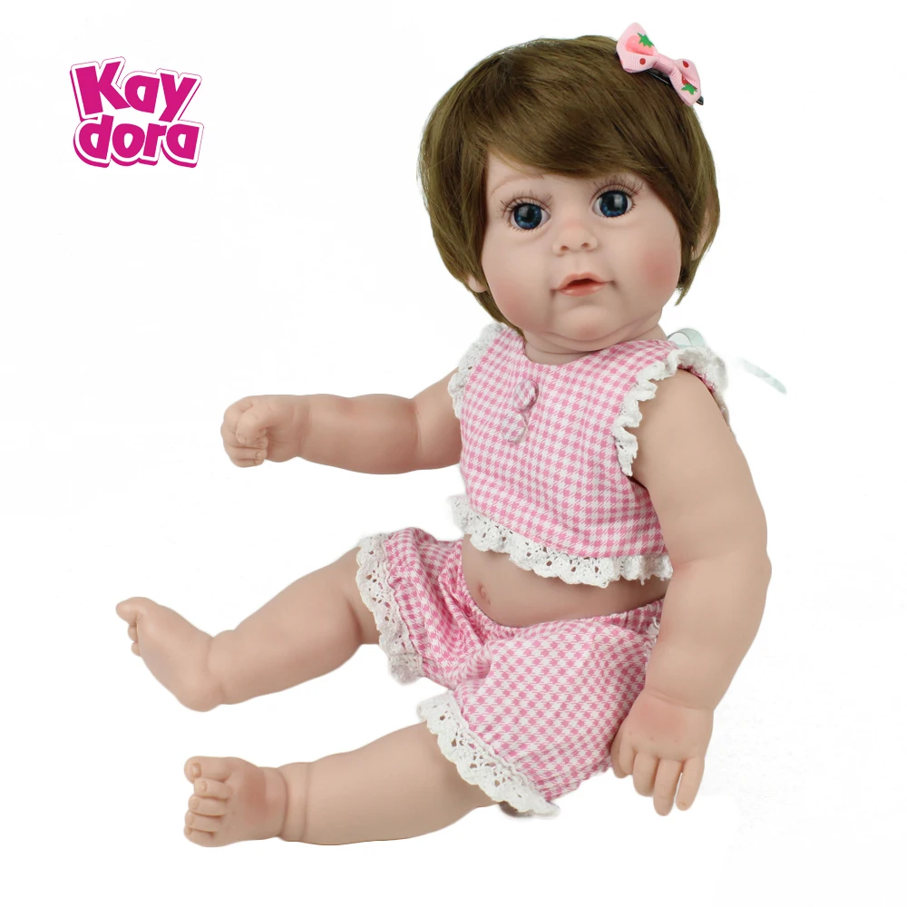 

KAYDORA 17inch 43cm Full Silicone Reborn Baby Dolls Alive Bebe Lifelike Realistic Princess Girl Bear Christmas Birthday Gift