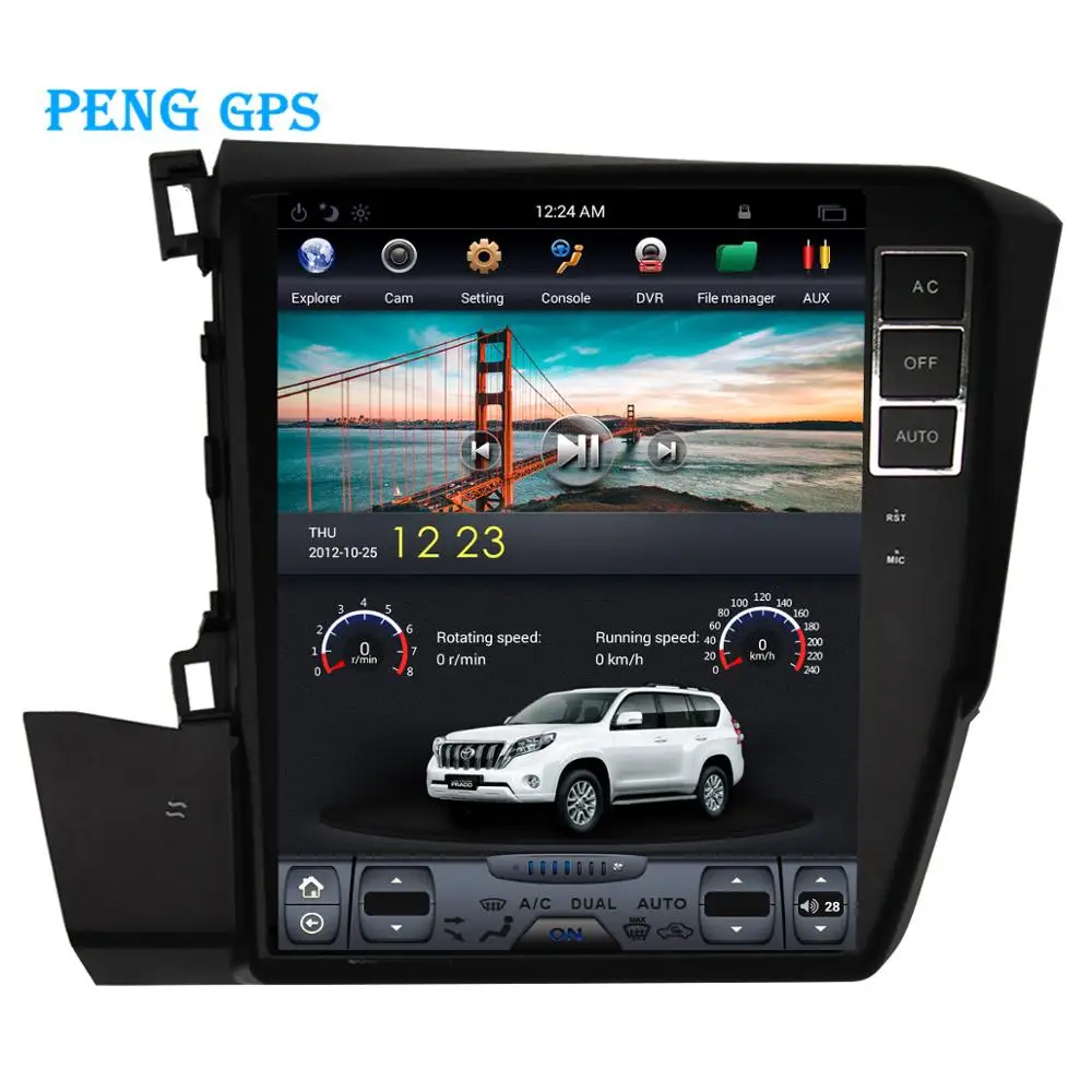 

Car Radio Player Tesla Screen For Honda Civic 2012+ GPS Navigation Tape Recorder Headunit Multimedia Player Android 6.0