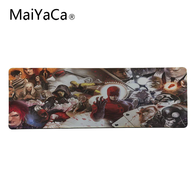 Maiyaca Печатный Marvel комикс обои запирающийся край коврик для мыши резиновый ПК компьютерный игровой коврик для мыши - Цвет: Lock Edge 30x80cm