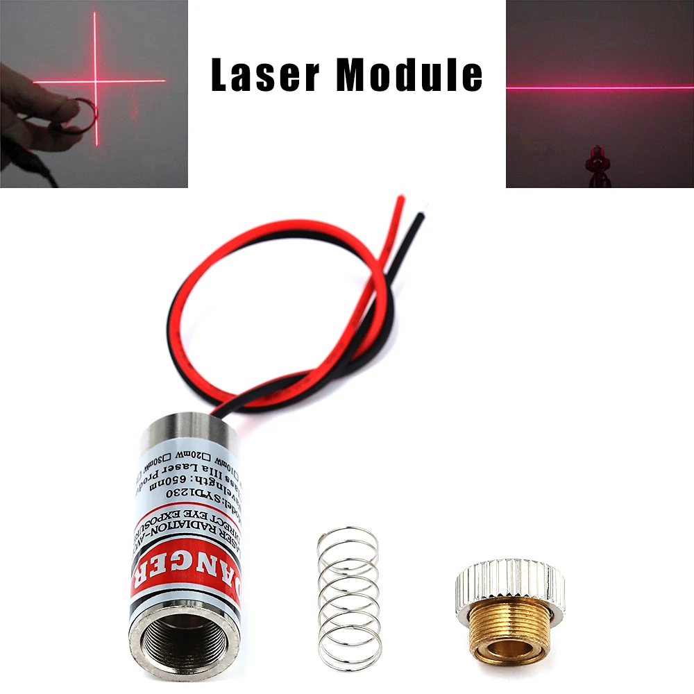 

1PC Electrical Red Point/Line/Cross Laser Diode Module Head Focusable Glass Lens Industrial Class Woodworking Tools