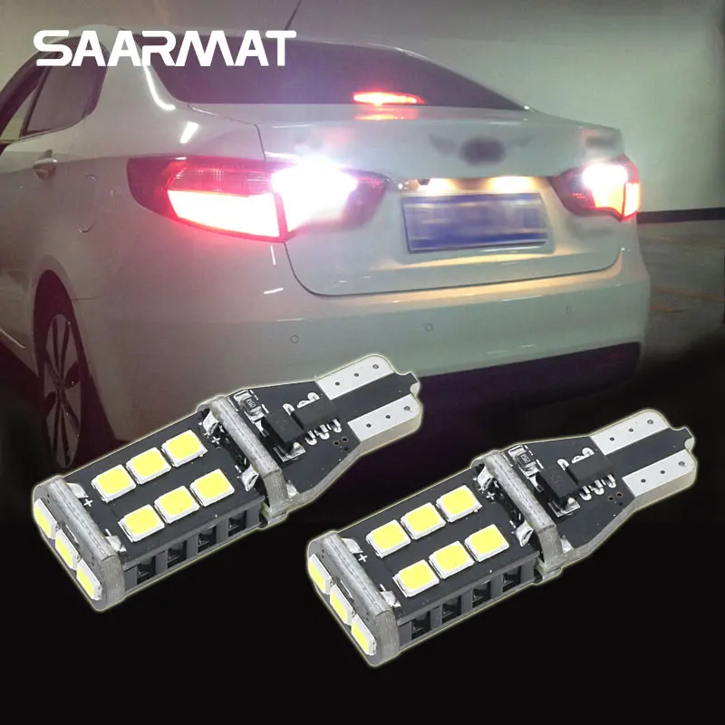 2x T15 W16W 15-SMD светодиодный светильник заднего хода CANBUS для kia rio k2 3 подлокотник ceed sportage sorento cerato soul picanto optima k3