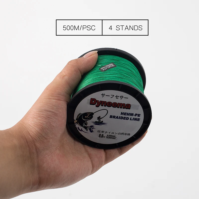 

2016 500M  Braded Fishing Line Multifilament Japan 4 Strands PE Braded Pecha Crap Fishing Material De Pecas 8 10 20 30 40 60LB