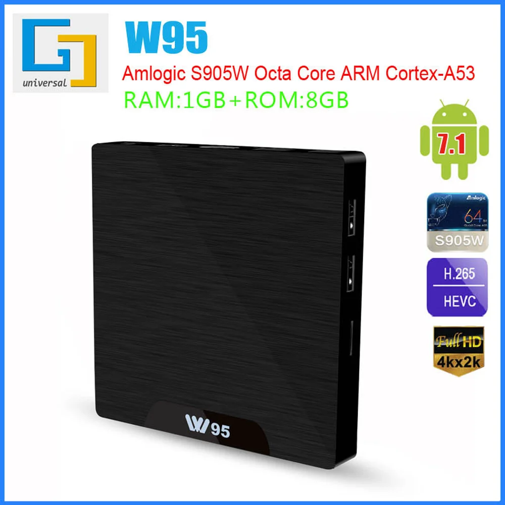 

GRWIBEOU W95 Android TV BOX W95 Android 7.1 Smart TV Box 2GB 16GB Amlogic S905W Quad Core 2.4GHz WiFi Set top box 1GB8GB
