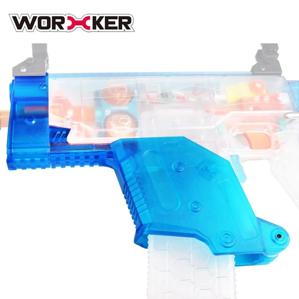 

WORKER Modified Short Sword Shaped Cover Transparent Blue Toy Gun Accessories Kit Removable Front Tube for Nerf Stryfe Toy Gun