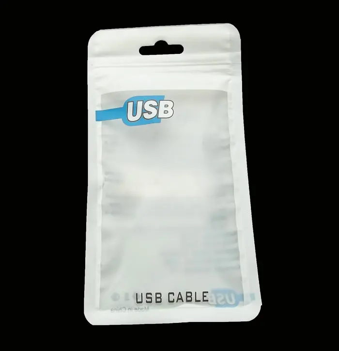 100 шт белая пластиковая потребительская упаковка на молнии сумка для iphone samsung Аксессуары для сотового телефона USB кабель зарядное устройство упаковочная сумка