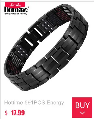 Hottime Fashion Golden 304 Stainless Steel Bracelet Health Energy Magnetic Bracelets For Man Hand Link Chain Wristband 10107