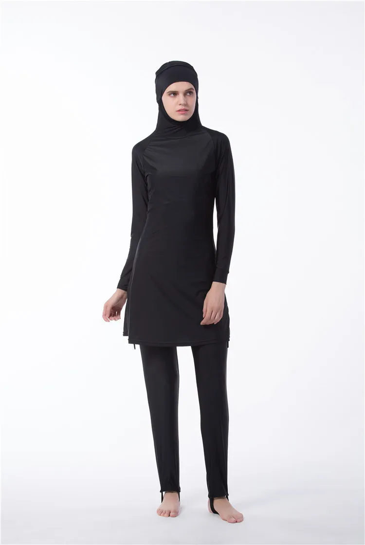

2019 summer women hajib islamic short sleeve swimwear legging hat muslim bathing clothes modest swimsuits plus girls