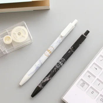 

2 pcs Marble textures gel pen Quick-dry Black color 0.5mm ballpoint pen Stationery Office signature writing School supplies F503