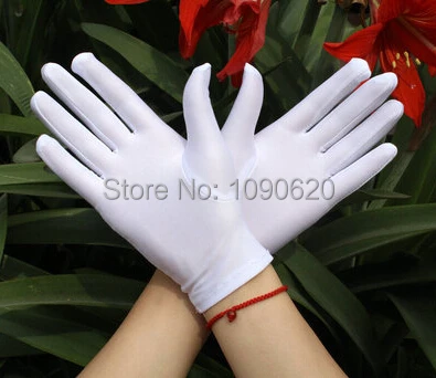 

DKBLINGS 12pairs Jewelry shop gloves Women thin mittens white performance glove Ceremonial reception