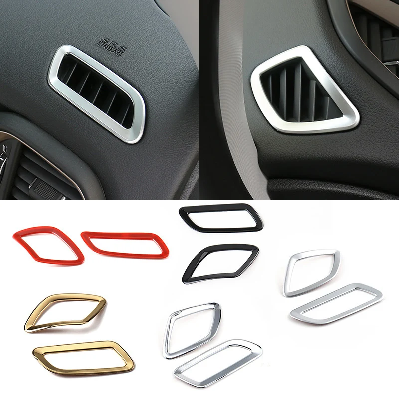 For Jeep Renegade 2015-16 Aluminum Car Central Air Outlet Vents Cover Trims Blue