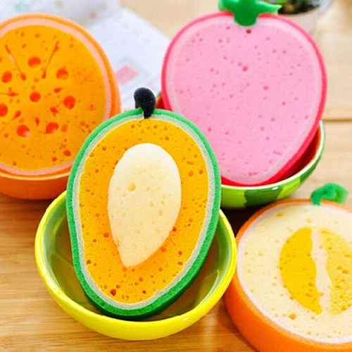 

Kitchen Tool Lovely Fruit Dish Washing Cleaning Cloth Gadget Sponge Scouring 2019 New Hot Sale High quality