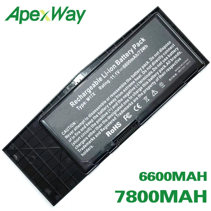 ApexWay 9 ячеек Аккумулятор для ноутбука 318 0397 7XC9N C0C5M 451 11817 BTYVOY1 Dell Alienware M17X R4 MX 17xR4 M17x R3