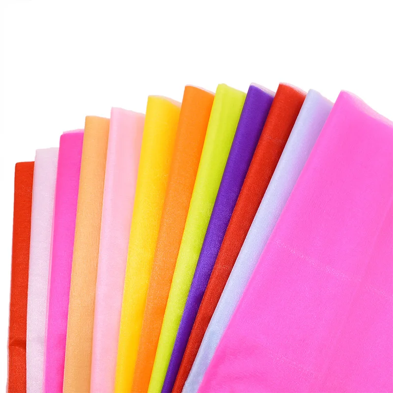 48cm*5 Meter Yarn Crystal Tulle Organza Sheer Gauze Element Baby Girls Birthday Party DIY Dress Wedding Arch Decorative Supplies