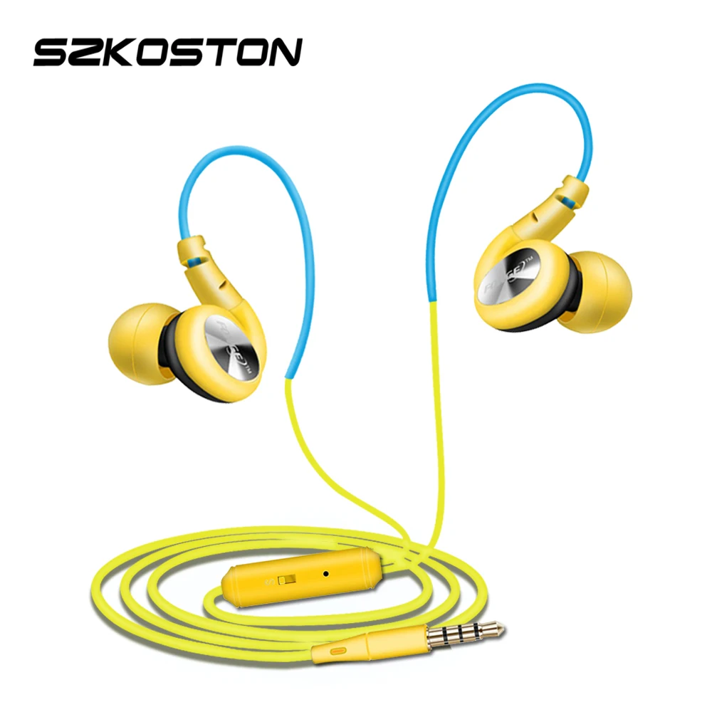 Sport Sweat proof Earphone With Mic S800 In Ear 3.5mm Jack Wire Super bass Headset Noise Cancelling For iphone Samsung xiaomi sport headphones 3 5mm in ear earphone noise cancelling headset with microphone for xiaomi iphone samsung huawei pc