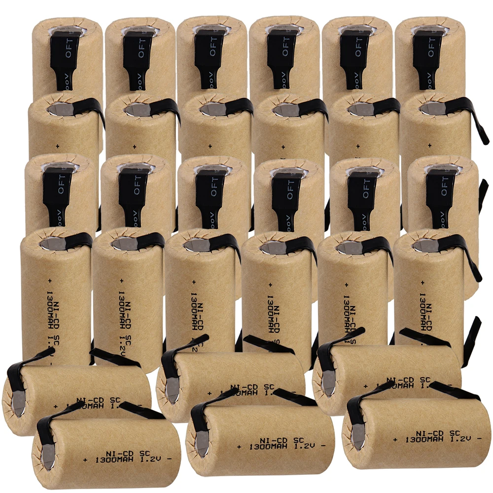 real capacity 30 pcs SC batteries 1300mah 1.2v subc nicd battery MOSCOW MADRID warehouse fast delivery | Электроника