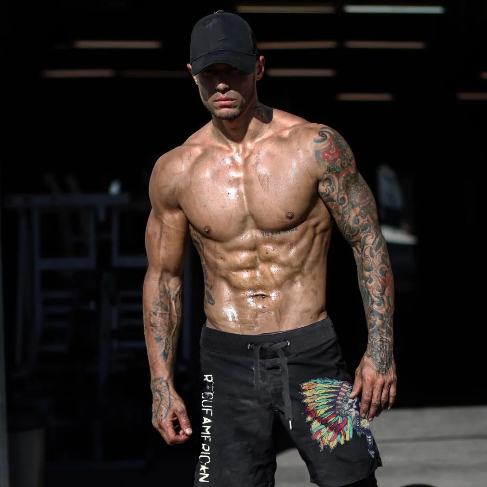 

Mens cotton shorts Calf-LengthBodybuilding Shorts Fitness Workout Bottom Cotton Male Fashion Casual Short Pants Brand Clothing