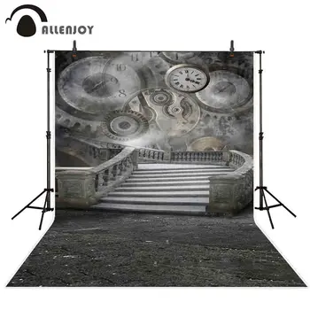 

Allenjoy photography background magic mechanical clock stone stairs backdrop photo studio shoot prop photocall photophone new