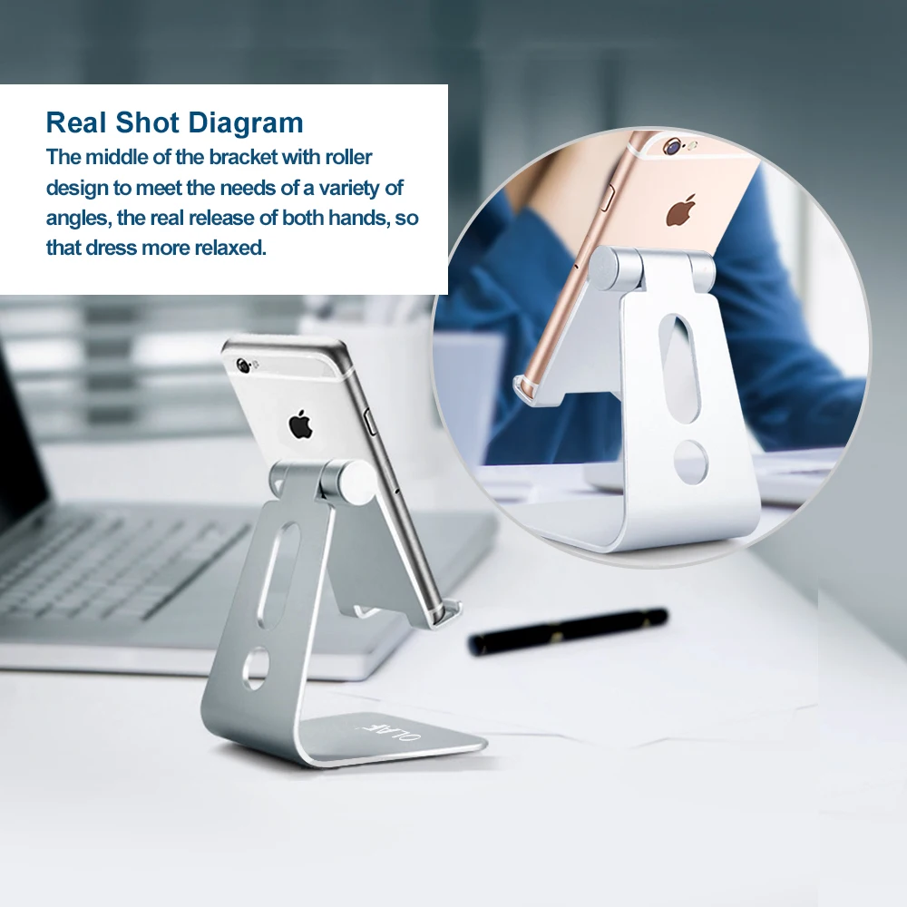 Настольный держатель для мобильного телефона OLAF из алюминиевого сплава, настольная подставка для мобильного телефона, крепление для iPhone 6, 7 plus, iPad для samsung Note8