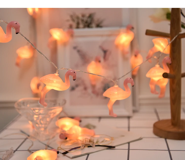 40Led Fairy Blue Unicorn Whale Flamingo Battery Plug String Light Luminaria 6m LED Decor For Christmas Garland Wedding gerlyanda