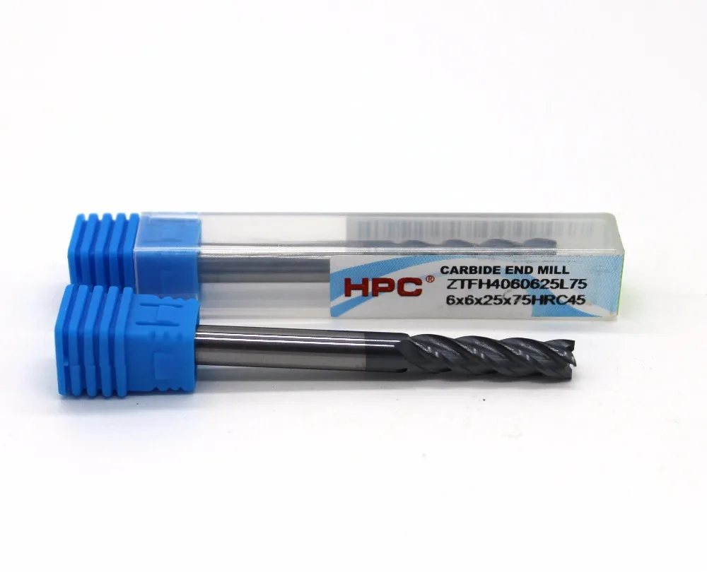 

router bit 6*6*25*75 of 4 flutes HRC 45 square flatted mill cutter tungsten carbide end mills CNC machine milling tools