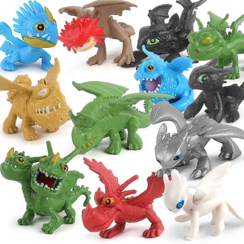 

How To Train Your Dragon Action Figure Toys Night Fury Light Fury Toothless Dragon Aciton Figure Model Toys Kids Gift