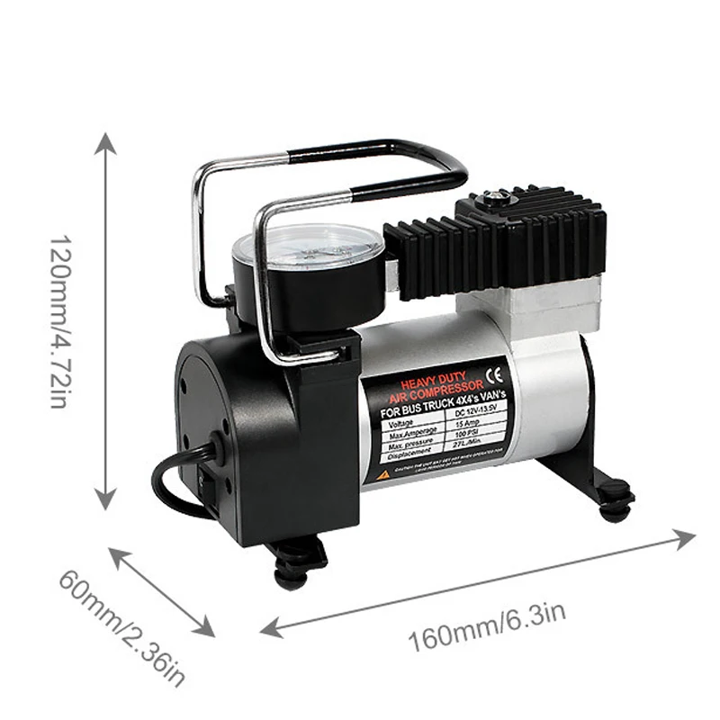 100PSI супер поток автомобильный Автомобильный Воздушный Компрессор DC 12 В автомобильный шиномонтажный Портативный Автомобильный Компрессор Электрический манометр