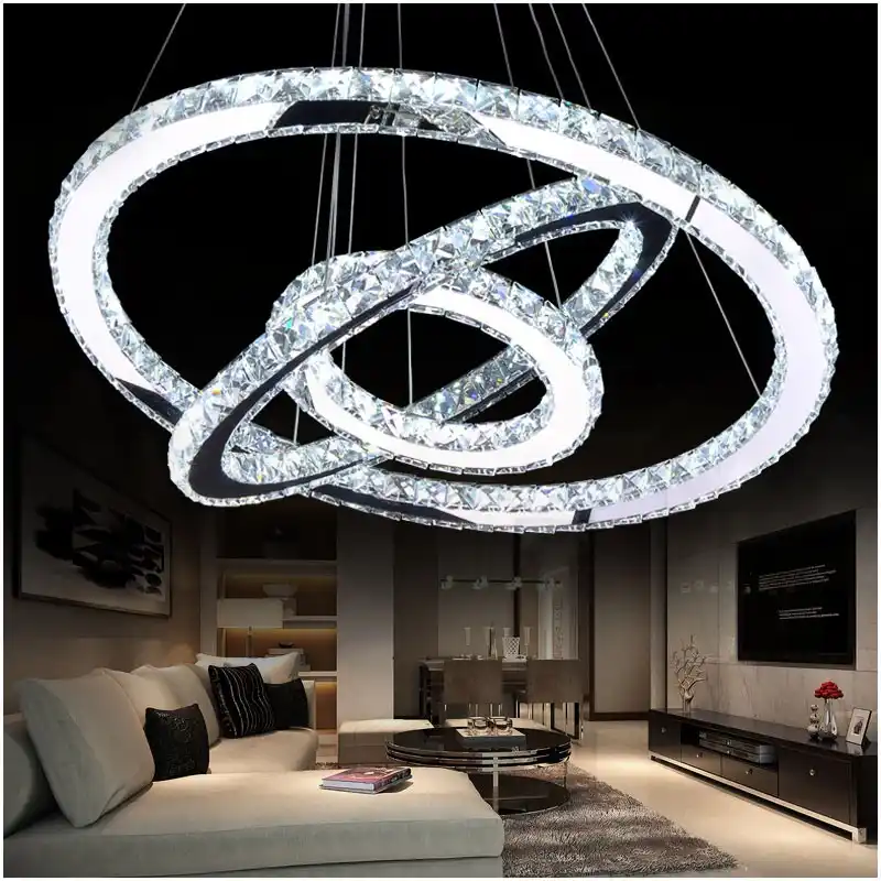 Led Crystal Chandelier Light Modern Led Circle Chandelier Lamp