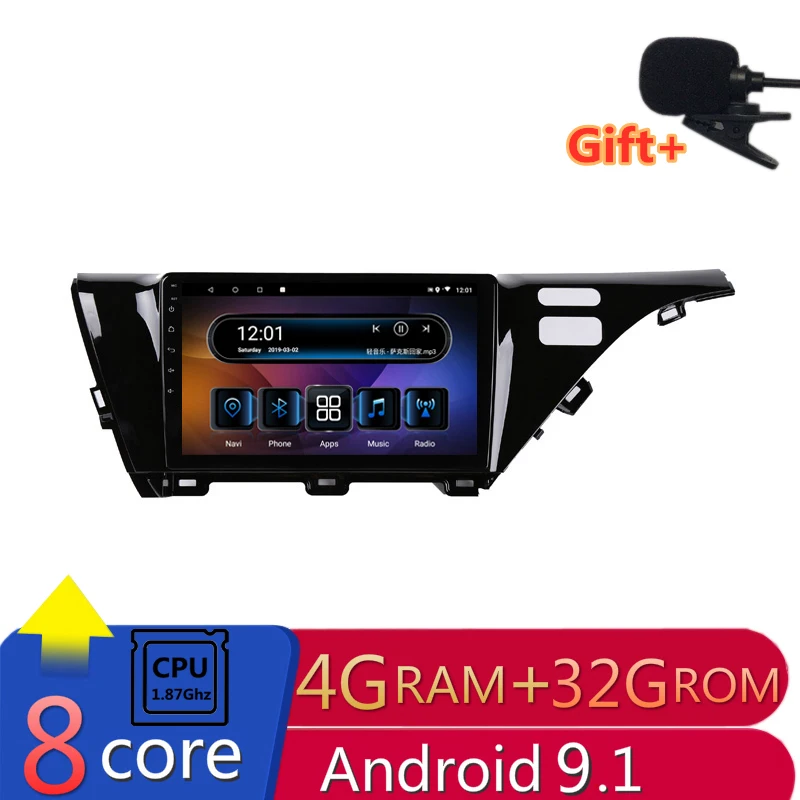 

10" 4G RAM 2.5D IPS 8 Core Android 9.1 Car DVD Multimedia Player GPS For Toyota camry 2017 2018 audio radio stereo navigation
