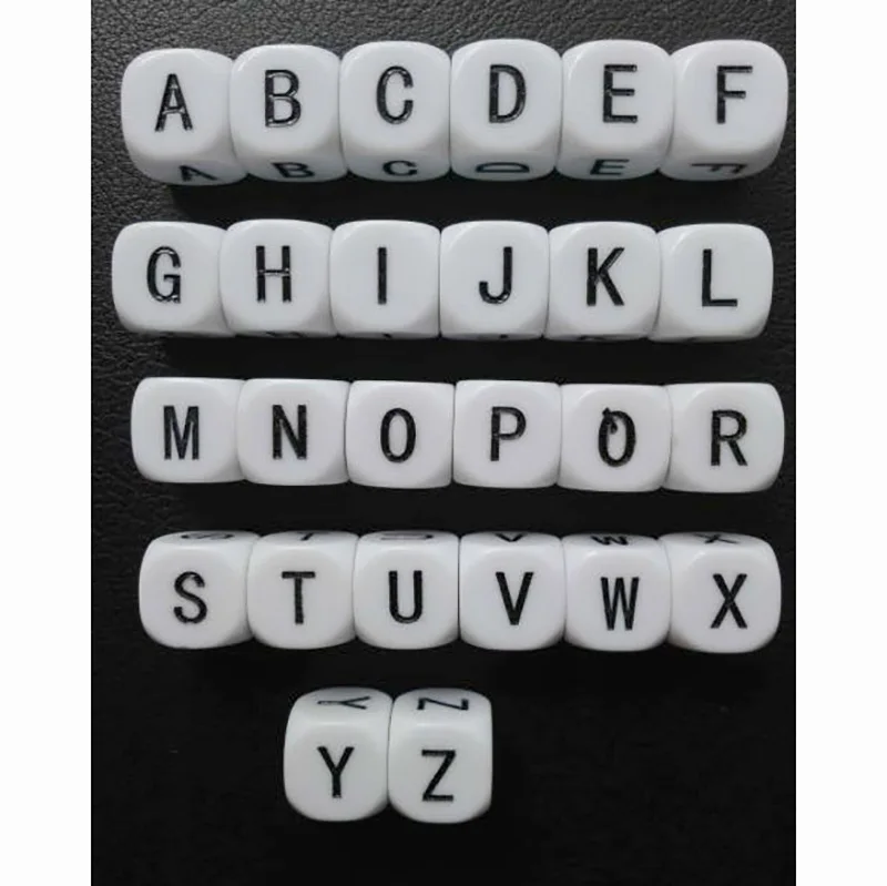 26 Pcs Set Alphabet Akrilik Dadu Permainan Puzzle Huruf Besar Dadu Huruf Kecil Dadu Aliexpress
