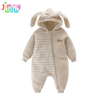 

2018 New style High Quality 100% organic cotton 0-24month baby kid bodysuits baby bebe spring winter plus thick velvet jumpsuits
