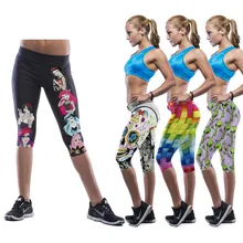 Print Pattern Mid Waist font b Leggings b font for font b Women b font Sportswear