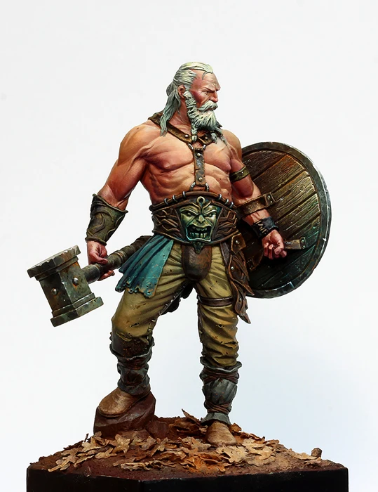 Details about   1:24 75mm Resin Figure Model Kit Barbarian Warrior Hammer And Sword Unpainted 