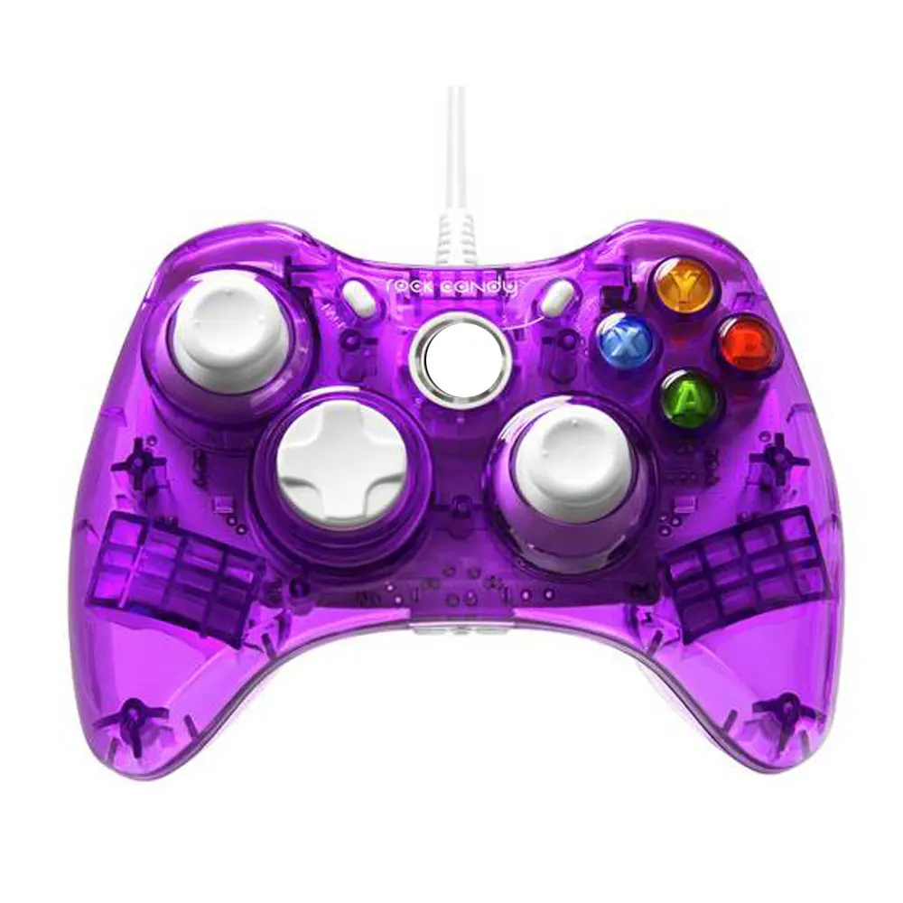 Проводной контроллер для консоли Xbox 360 геймпад джойстик для рок конфеты джойпад - Цвет: Transparent Purple